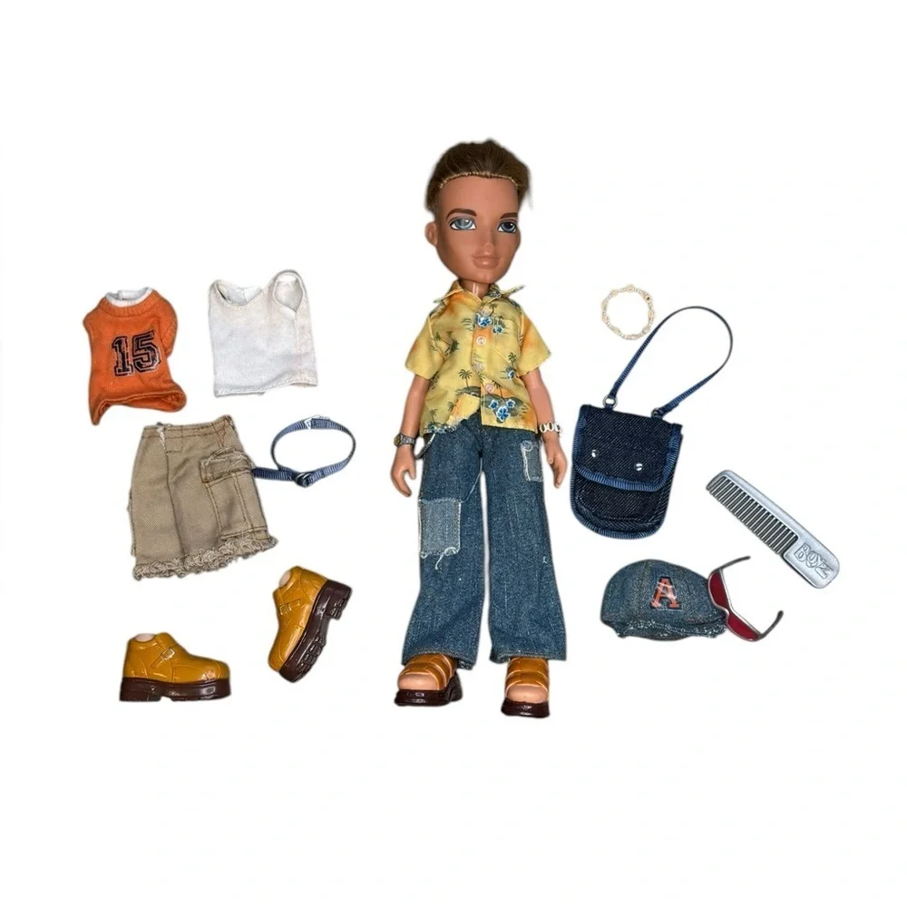 2002 BRATZ BOY CAMERON 1ST WAVE FASHION STYLE MGA EUROPEAN Complete Set L20